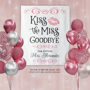 Vrijgezellenfeest kus de Miss Goodbye aangepaste k Wandkleed