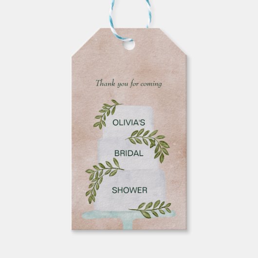 Vrijgezellenfeest Label, bruiloft Cake Dank je wel Cadeaulabel (Voorkant)