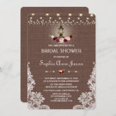 Vrijgezellenfeest  Lace Burlap String Lights Kaart (Voorkant / Achterkant)