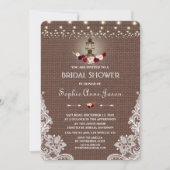 Vrijgezellenfeest  Lace Burlap String Lights Kaart (Voorkant)