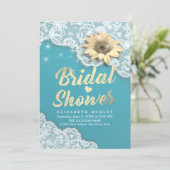 Vrijgezellenfeest Lace Sunflower String Lights Tif Kaart (Staand voorkant)