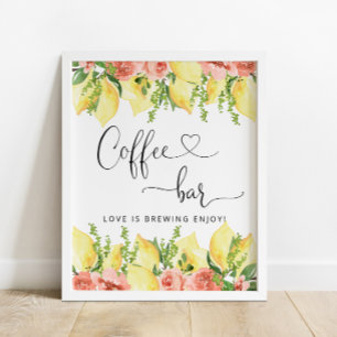 Vrijgezellenfeest Lemon Coffee Bar Teken Poster