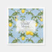 Vrijgezellenfeest Lemon Espalier Blue Citrus Flora Servetten (Voorkant)