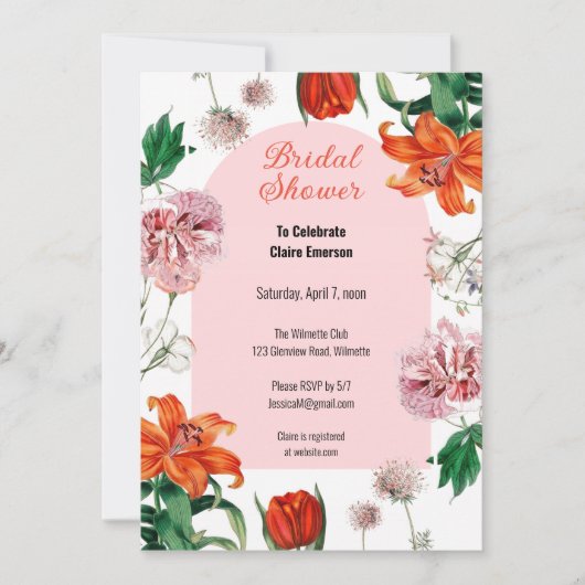 Vrijgezellenfeest Lily Floral Kaart (Voorkant)