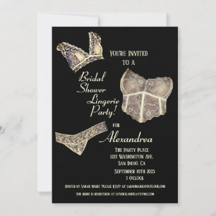 Vrijgezellenfeest Lingerie Feestuitnodiging Kaart