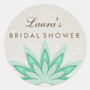 Vrijgezellenfeest Mandala Lotus Flower Green Ronde Sticker