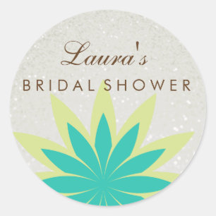 Vrijgezellenfeest Mandala Lotus Flower Green Ronde Sticker
