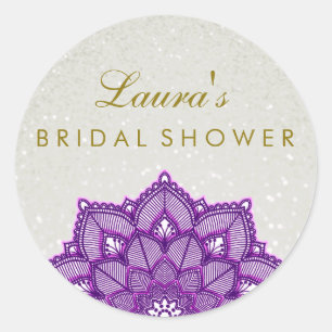 Vrijgezellenfeest Mandala Lotus Flower Pearl Swirl Ronde Sticker