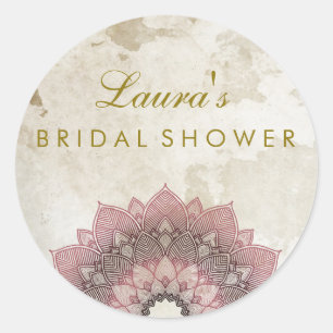 Vrijgezellenfeest Mandala Lotus Flower Pink Ronde Sticker