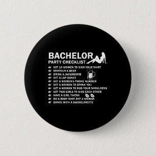 Vrijgezellenfeest Mannen Stoute Checklist Trouwen Ronde Button 5,7 Cm
