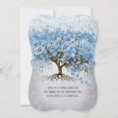 Vrijgezellenfeest Mason Jar Blue Heart Leaf Tree Kaart (Achterkant)