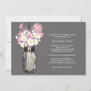 Vrijgezellenfeest Mason Jar en wilde bloemen Kaart