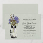 Vrijgezellenfeest Mason Jar en wilde bloemen Kaart (Voorkant / Achterkant)