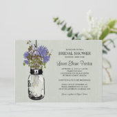 Vrijgezellenfeest Mason Jar en wilde bloemen Kaart (Staand voorkant)