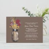Vrijgezellenfeest Mason Jar en wilde bloemen Kaart (Staand voorkant)