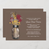 Vrijgezellenfeest Mason Jar en wilde bloemen Kaart (Voorkant / Achterkant)