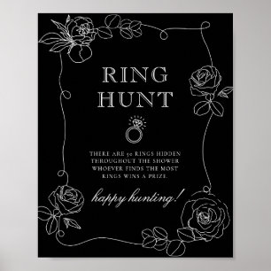 Vrijgezellenfeest met Black and White Rose Ring Hu Poster
