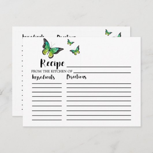 Vrijgezellenfeest met blauwe en groene vlinder Kaa Briefkaart (Voorkant / Achterkant)