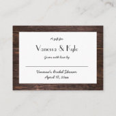 Vrijgezellenfeest met houten kant insteekkaart + l informatiekaartje (Achterkant)