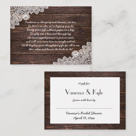 Vrijgezellenfeest met houten kant insteekkaart + l informatiekaartje (Voorkant / Achterkant)