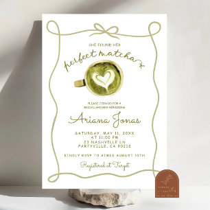 Vrijgezellenfeest met matcha-thema kaart