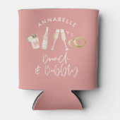 vrijgezellenfeest met roze girale champagne blikjeskoeler (Voorkant)