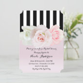 Vrijgezellenfeest met roze roze strepen, zwart en  kaart (Staand voorkant)