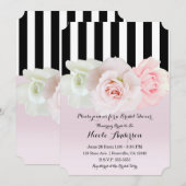 Vrijgezellenfeest met roze roze strepen, zwart en  kaart (Voorkant / Achterkant)