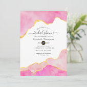 Vrijgezellenfeest met roze, zwarte en goudkleur kaart (Staand voorkant)