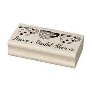 Vrijgezellenfeest met striped Sweet Teacup Tea Par Rubberstempel