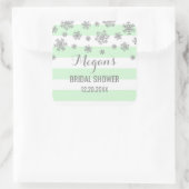 Vrijgezellenfeest Mint Strepen Zilveren Sneeuwwint Vierkante Sticker (Tas)