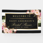 Vrijgezellenfeest Modern  Floral Decor Spandoek (Horizontaal)