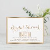Vrijgezellenfeest Modern Gold Foil Border Elegant Kaart (Staand voorkant)
