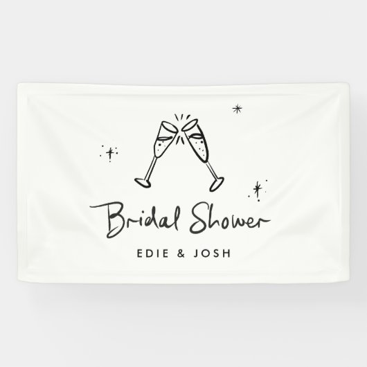 Vrijgezellenfeest modern natuurlijk elegant handge spandoek (Horizontaal)