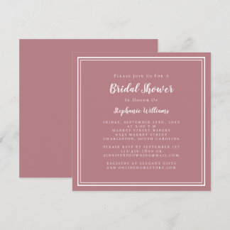 Vrijgezellenfeest Modern Vierkant Chic Stoffig Roo Kaart