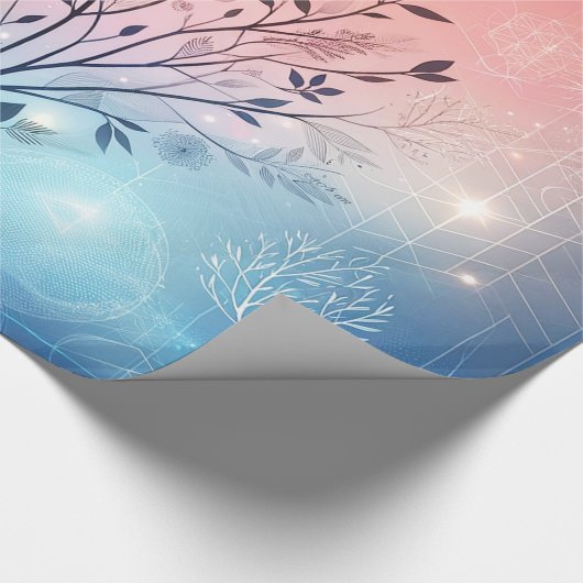 Vrijgezellenfeest Modern Wedding Tree Cadeaupapier (Hoek)