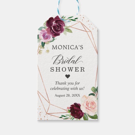 Vrijgezellenfeest Moderne botanische Paarse Blush  Cadeaulabel (Voorkant)