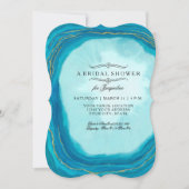 vrijgezellenfeest moderne, eenvoudige geode blauwg kaart (Voorkant)