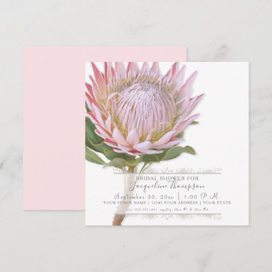 Vrijgezellenfeest Moderne Elegante King Protea Blo Kaart (Voorkant / Achterkant)