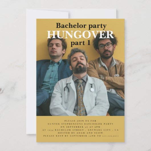 Vrijgezellenfeest moderne leuke uitnodiging (Voorkant)