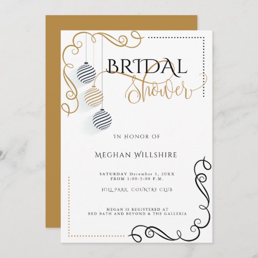 Vrijgezellenfeest | Moderne minima voor zwart en g Aankondiging (Voorkant / Achterkant)