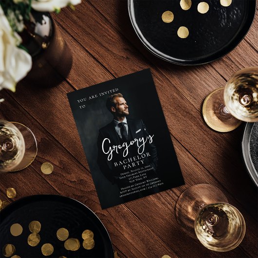 Vrijgezellenfeest moderne stijlvolle foto kaart