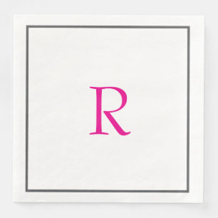 Vrijgezellenfeest Monogrammen Naam Hot Pink Weddin Servet