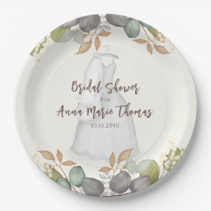 Vrijgezellenfeest najaar leves Wedding Dress Elega Papieren Bordje