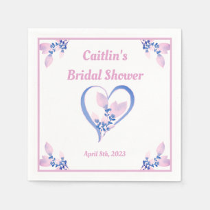 Vrijgezellenfeest Napkin - Roze Waterverf hart Servet
