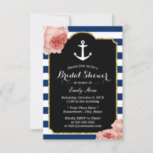 Vrijgezellenfeest Nautical Anchor  Floral Kaart