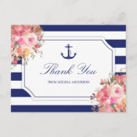Vrijgezellenfeest Nautisch Anker Floral Dank u