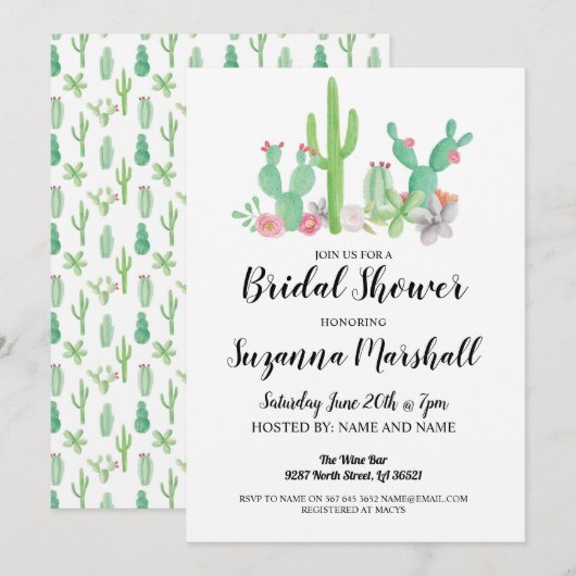 vrijgezellenfeest nodigt Cactus Bachelorette Cacti Kaart (Voorkant / Achterkant)