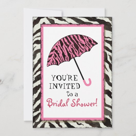 vrijgezellenfeest nodigt Zebra uit, Leopard'n Umbr Kaart (Voorkant)