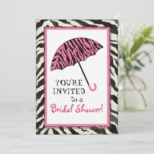 vrijgezellenfeest nodigt Zebra uit, Leopard'n Umbr Kaart (Staand voorkant)